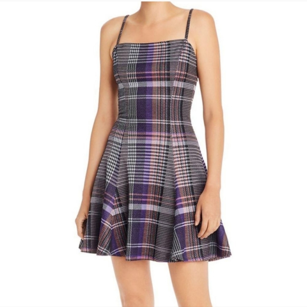 Plaid fit and flare dress